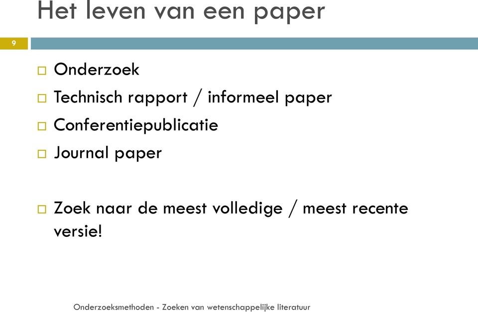 Conferentiepublicatie Journal paper