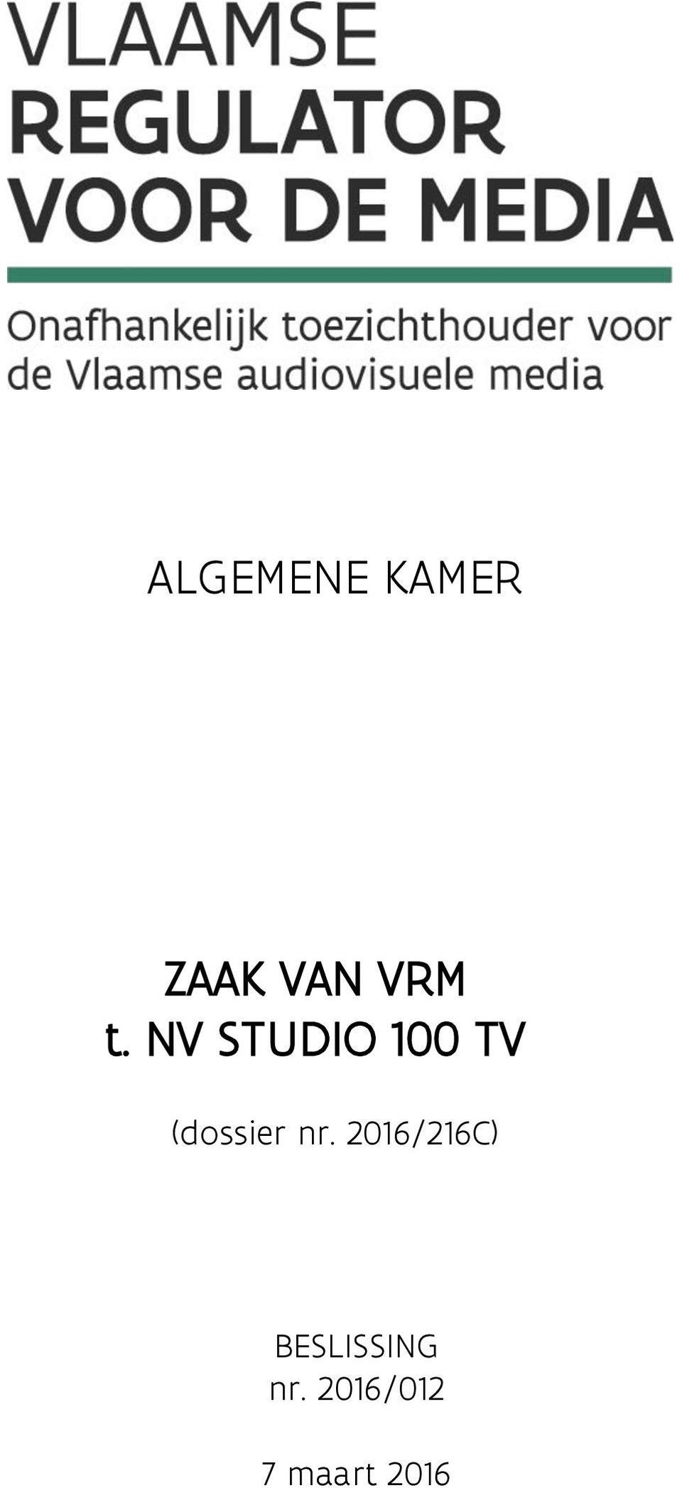 NV STUDIO 100 TV (dossier