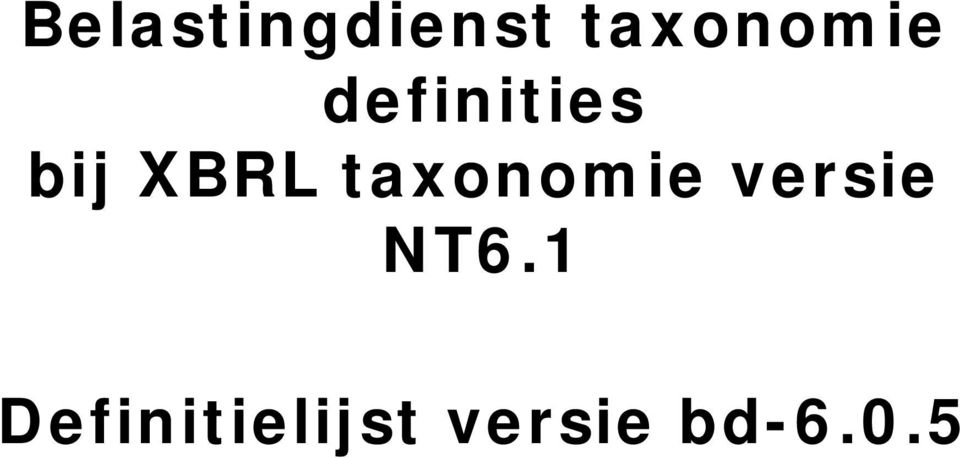 taxonomie versie NT6.