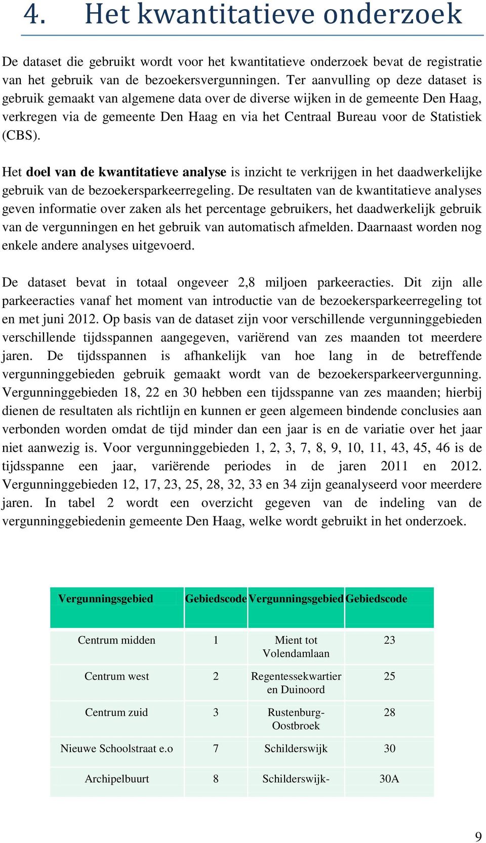 (CBS). Het doel van de kwantitatieve analyse is inzicht te verkrijgen in het daadwerkelijke gebruik van de bezoekersparkeerregeling.