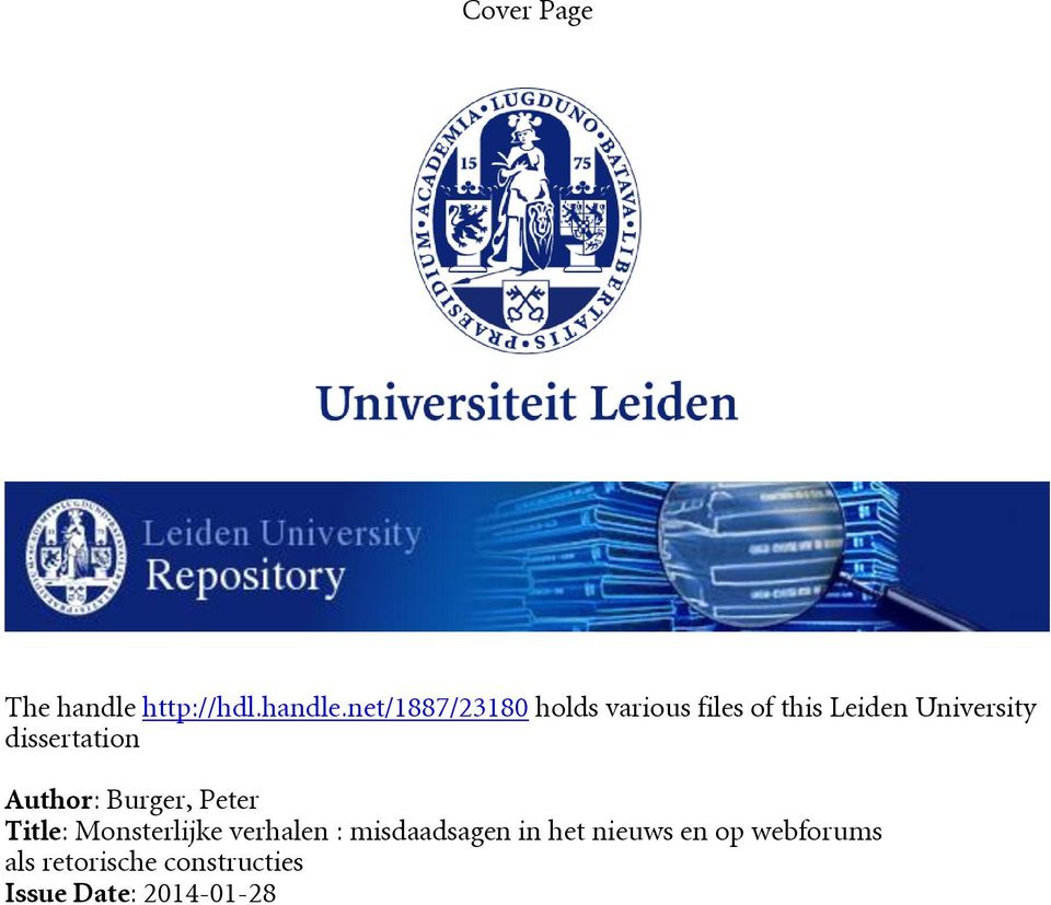 net/1887/23180 holds various files of this Leiden University