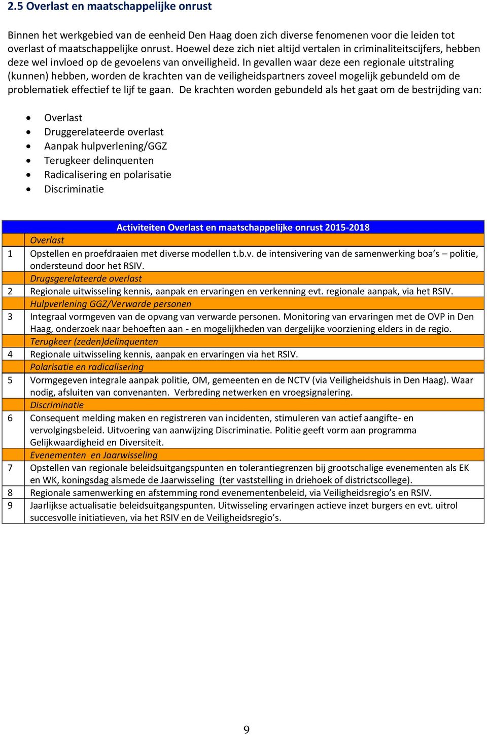 In gevallen waar deze een regionale uitstraling (kunnen) hebben, worden de krachten van de veiligheidspartners zoveel mogelijk gebundeld om de problematiek effectief te lijf te gaan.