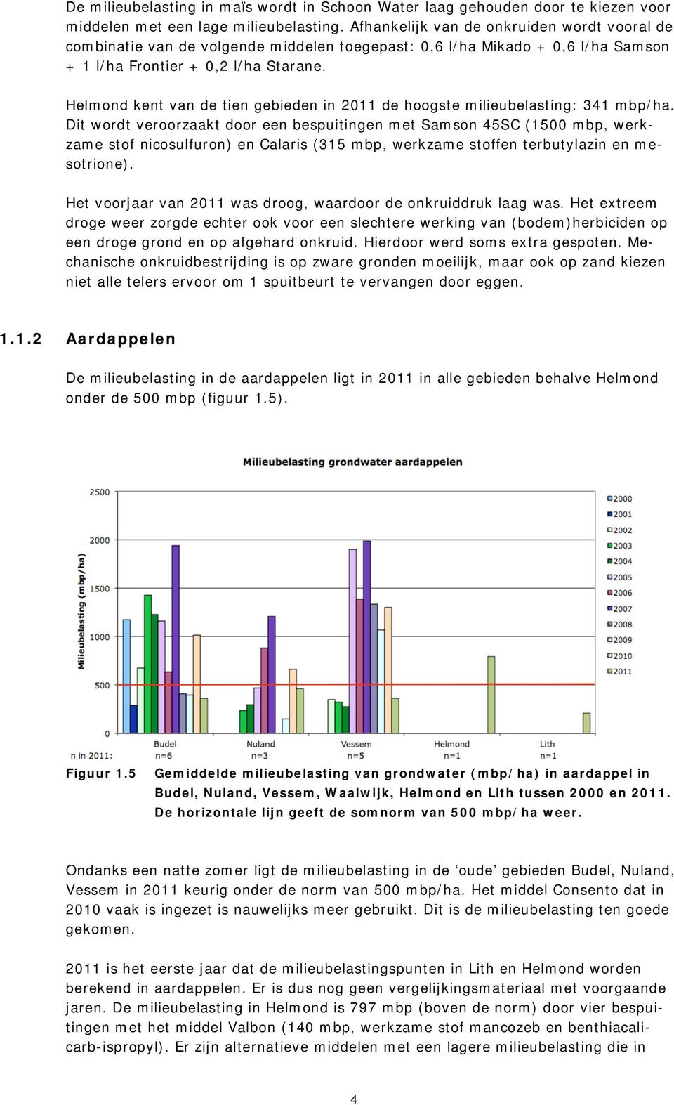 Helmond kent van de tien gebieden in 2011 de hoogste milieubelasting: 341 mbp/ha.