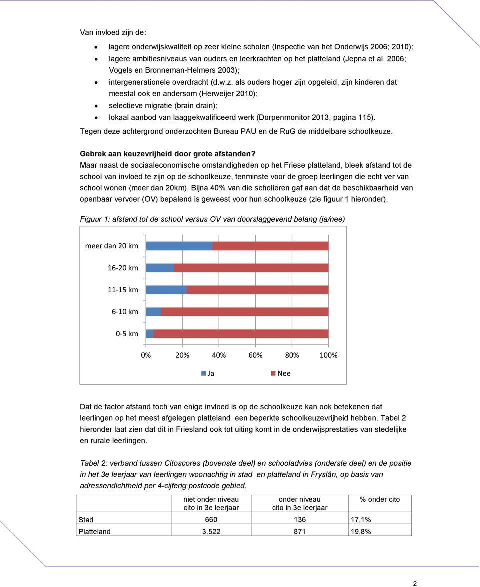 als ouders hoger zijn opgeleid, zijn kinderen dat meestal ook en andersom (Herweijer 2010); selectieve migratie (brain drain); lokaal aanbod van laaggekwalificeerd werk (Dorpenmonitor 2013, pagina