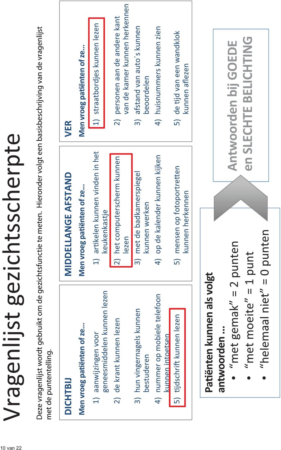 .. ) aanwijzingen voor geneesmiddelen kunnen lezen 2) de krant kunnen lezen 3) hun vingernagels kunnen bestuderen 4) nummer op mobiele telefoon kunnen intoetsen 5) jdschri kunnen lezen MIDDELLANGE