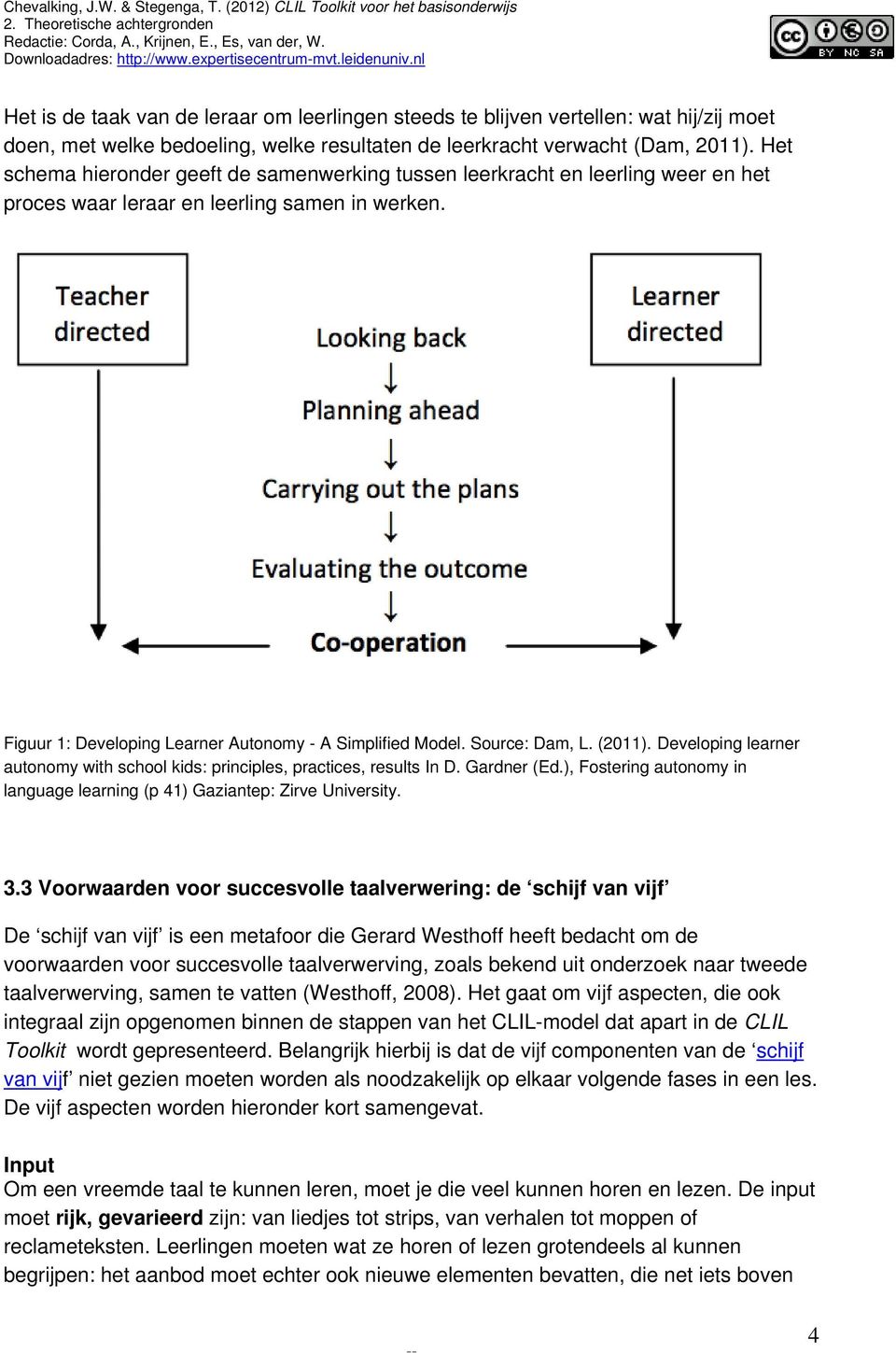 Source: Dam, L. (2011). Developing learner autonomy with school kids: principles, practices, results In D. Gardner (Ed.), Fostering autonomy in language learning (p 41) Gaziantep: Zirve University. 3.