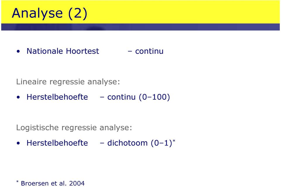 continu (0 100) Logistische regressie analyse: