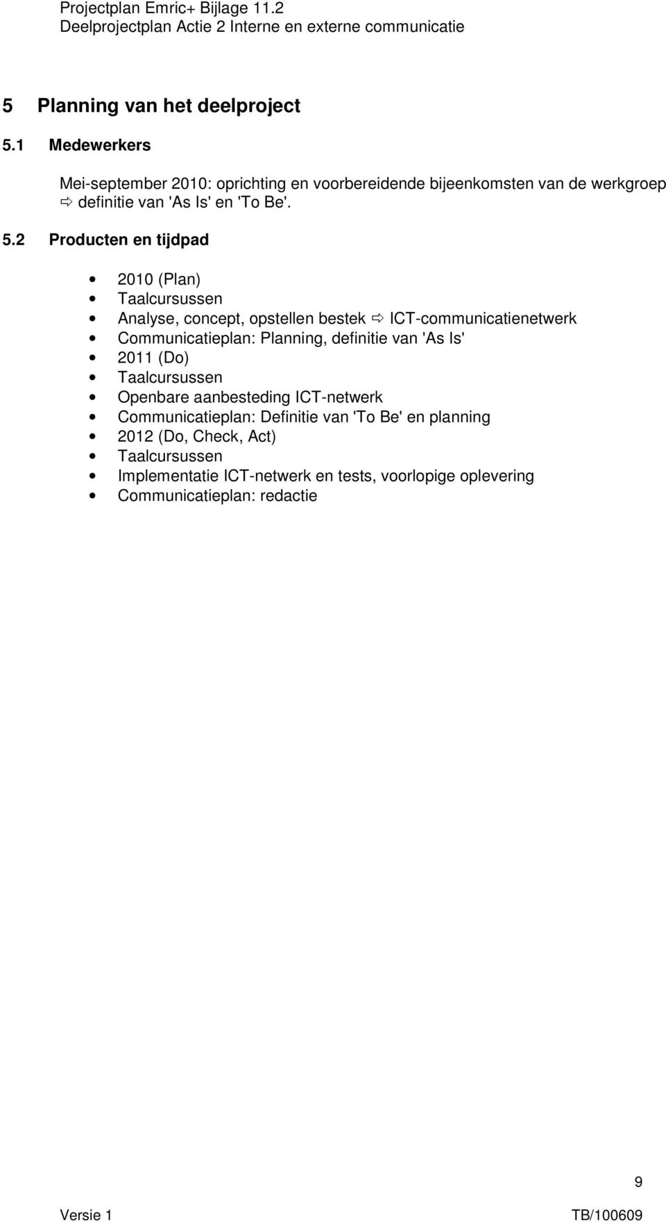 2 Producten en tijdpad 2010 (Plan) Taalcursussen Analyse, concept, opstellen bestek ICT-communicatienetwerk Communicatieplan: Planning,