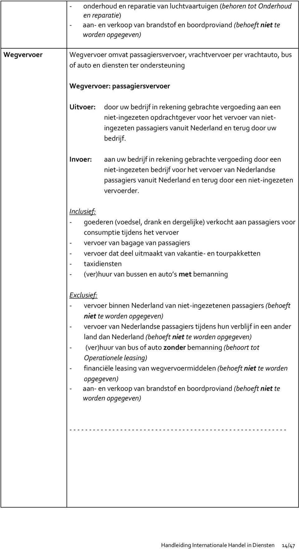 vanuit Nederland en terug door uw bedrijf. niet-ingezeten bedrijf voor het vervoer van Nederlandse passagiers vanuit Nederland en terug door een niet-ingezeten vervoerder.