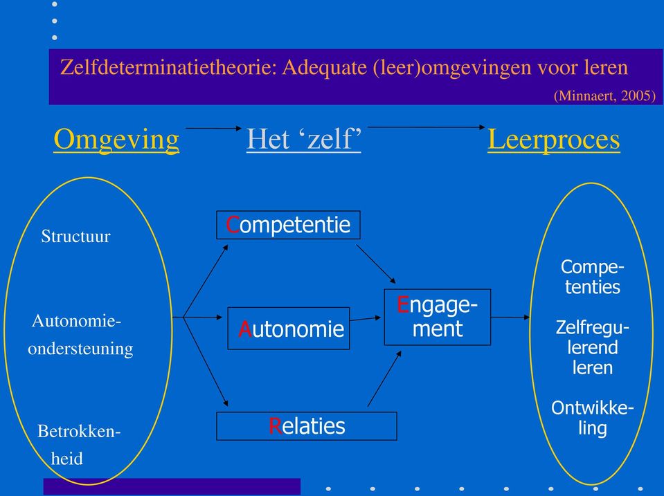 Competentie Autonomieondersteuning Autonomie Engagement