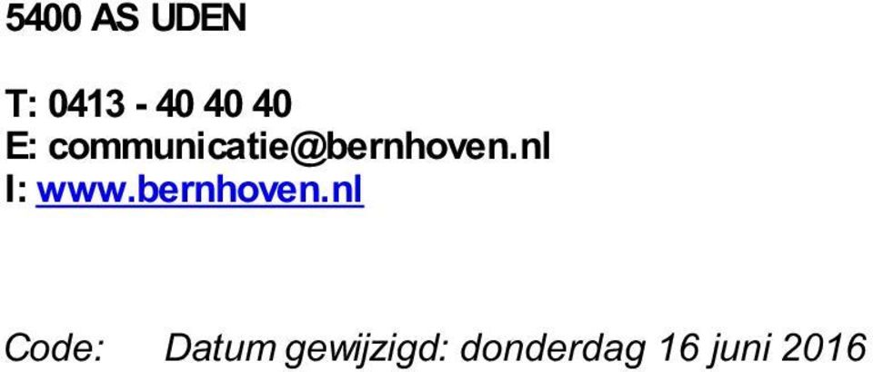 nl I: www.bernhoven.