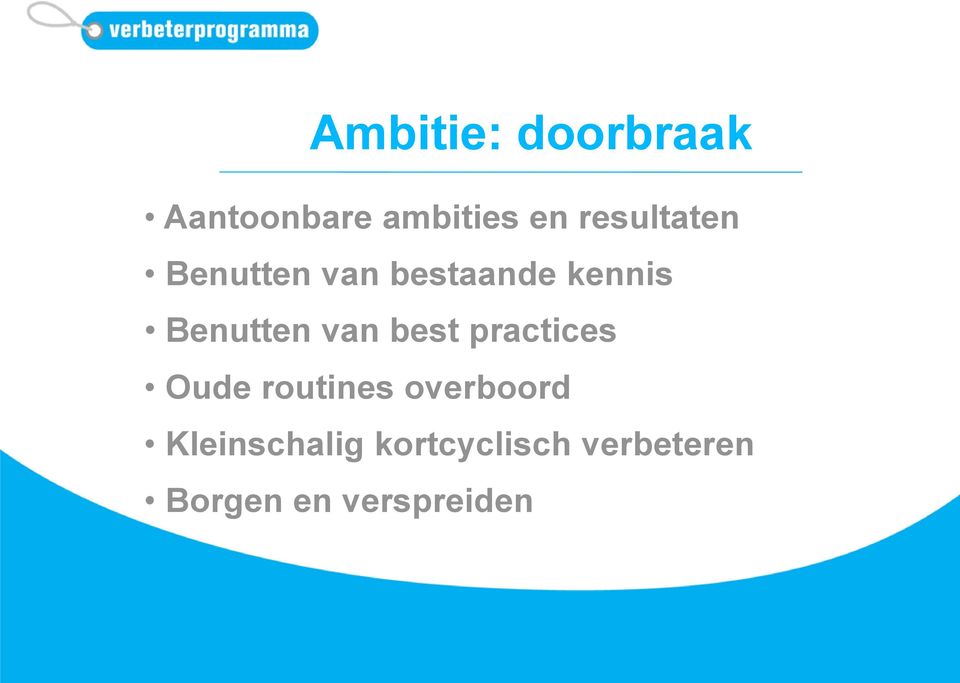 Benutten van best practices Oude routines