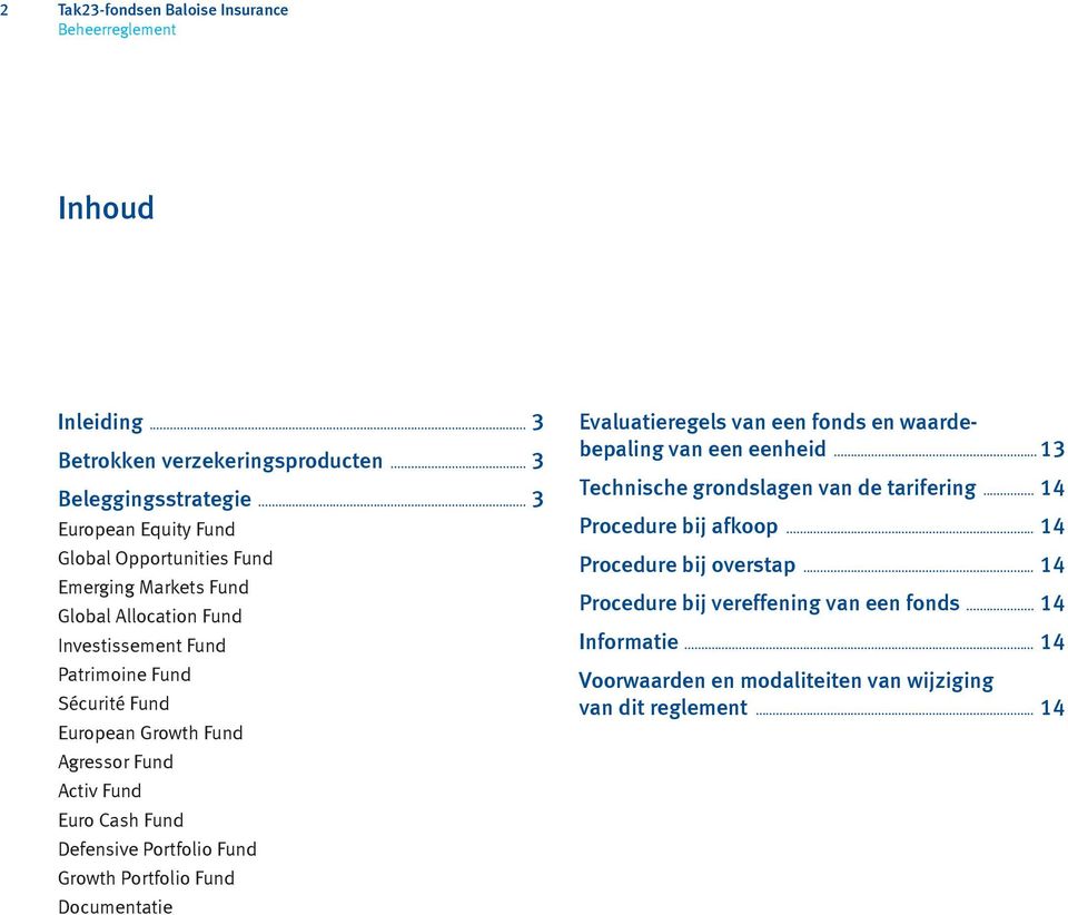 Agressor Fund Activ Fund Euro Cash Fund Defensive Portfolio Fund Growth Portfolio Fund Documentatie Evaluatieregels van een fonds en waardebepaling van een eenheid.