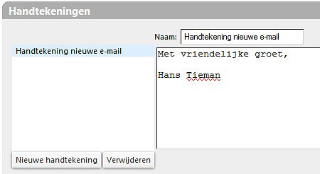 4 Instellingen Webmail 4.1 Handtekening U kunt voor uw e-mailberichten persoonlijke handtekeningen maken die kunnen bestaan uit tekst en of afbeeldingen.