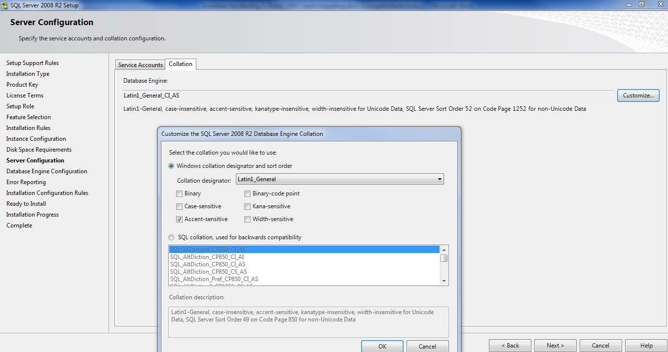 Tijdens het installeren dient men te kiezen voor Mixed Mode (SQL Server Authentication en Windows Authentication).