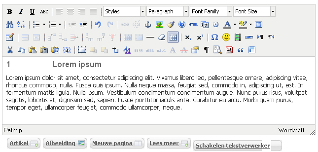 Een artikel maken vanuit Word U kunt ook artikelen plaatsen welke zijn gemaakt in Microsoft Office Word.