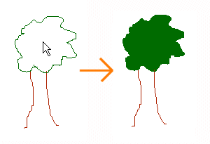 De tekenfuncties Eén van de tekenfuncties is altijd geselecteerd, te zien aan de afwijkende kleur. Op een andere knop klikken selecteert die functie. Pen: De standaardfunctie.