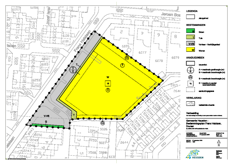 Uitgangspunten inrichtingsplan Frans Halslaan Bestemmingsplan Frans Halslaan Met onder meer - Max 15 woningen - Patiowoningen één parkeerplaats op eigen terrein En: Zoveel mogelijk m2 uitgeefbaar