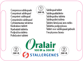 MA transfer Pagina 3 van 8 3. Hoe neemt u ORALAIR 100 IR & 300 IR tabletten voor sublinguaal gebruik in? Neem dit geneesmiddel altijd precies in zoals uw arts of apotheker u dat heeft verteld.