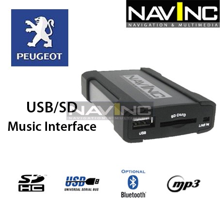 Peugeot USB/SD interface 12-pins wisselaar aansluiting (RT3 VAN) Art.