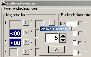 Altijd optellen is ook niets en dus moeten we de teller ook ergens weer terug zetten naar de instelde waarde. In het voorbeeld 01. Dat terug zetten kunnen we ook in de Stellwerkswarter doen.