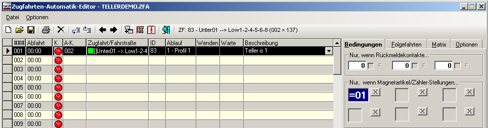 De bekende >00 komt dan weer te voorschijn. Zet de teller met enkele linker muis klikken op =00.