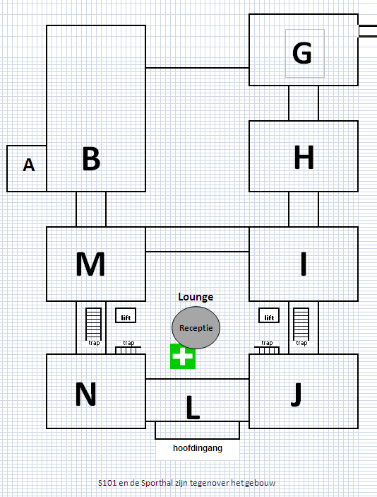 MBRT 2 e etage MEM/IMM PLATTEGROND HOGESCHOOL INHOLLAND HAARLEM PABO: Conservatorium & IMM / MEM TV-studio begane grond: Stands van de opleidingen van Inholland