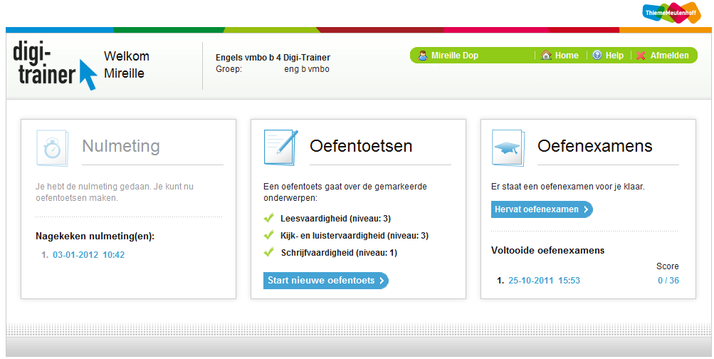 6.3 Oefentoets afbreken Je kunt de oefentoets ook afbreken. De antwoorden worden dan niet opgeslagen.