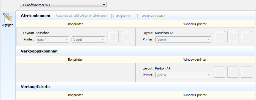 Printlayouts koppeling uitleg Het vierde sub tabblad in de beheer optie Instellingen is het tabblad Printlayouts.