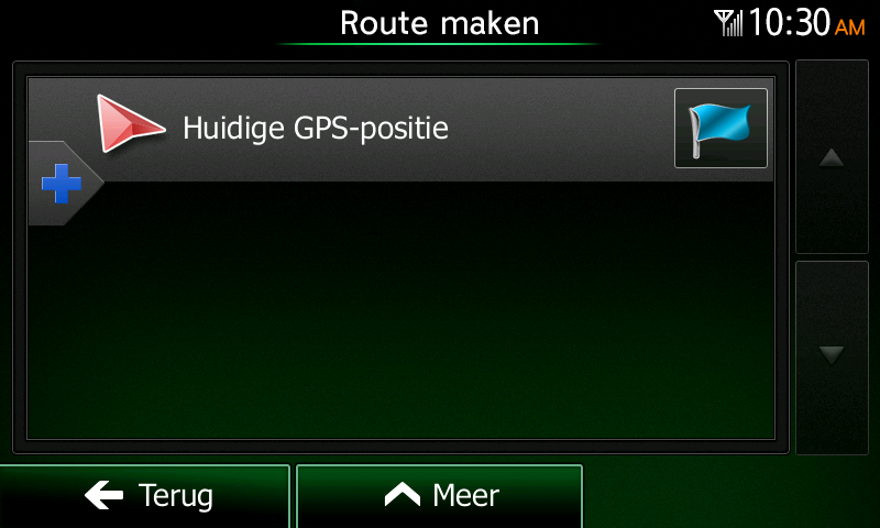 Opmerking: het nieuwe tussenpunt wordt tussen de andere bestemmingen geplaatst om de route optimaal te houden. Om te bepalen waar een tussenpunt moet verschijnen, gebruikt u de functie Route bewerken.