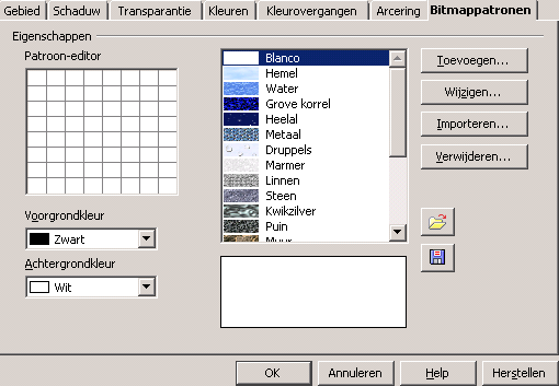 Kies hier eerst het soort overgang. Kies daarna de kleuren die u in elkaar wilt laten overvloeien (klik op het pijltje dat naar onderen wijst en selecteer een kleur) en klik op OK.