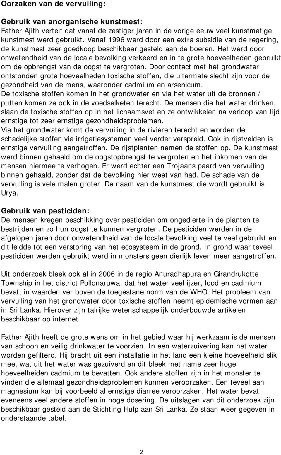 Het werd door onwetendheid van de locale bevolking verkeerd en in te grote hoeveelheden gebruikt om de opbrengst van de oogst te vergroten.