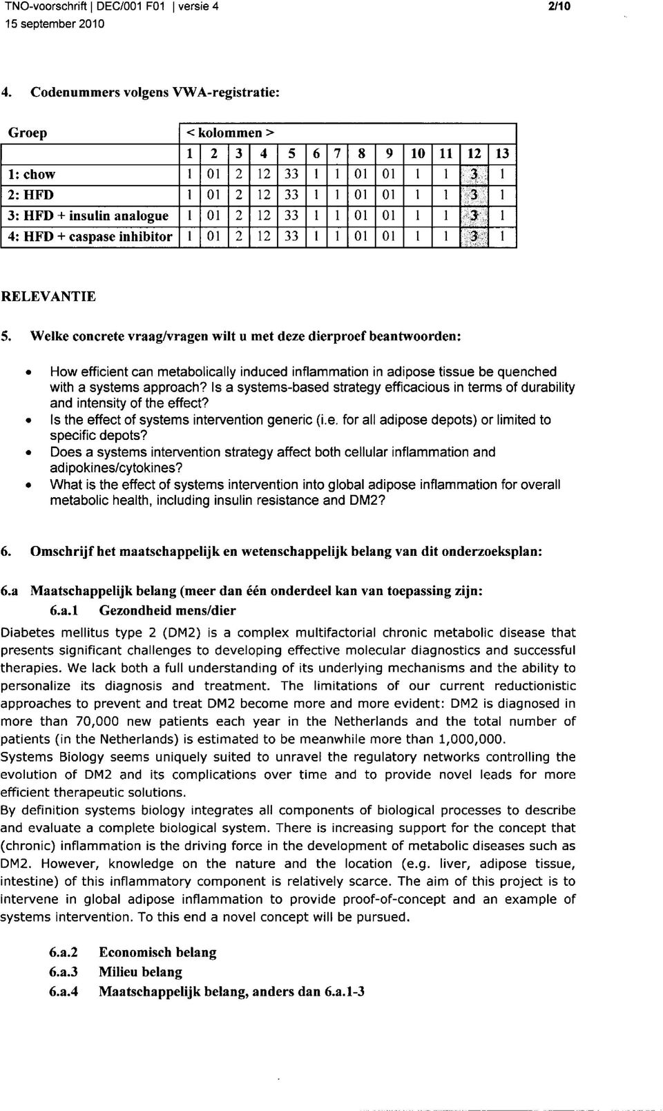 Welke concrete vraag/vragen wilt u met deze dierproef beantwoorden: How efficiënt can metabolically induced inflammation in adipose tissue be quenched with a systems approach?