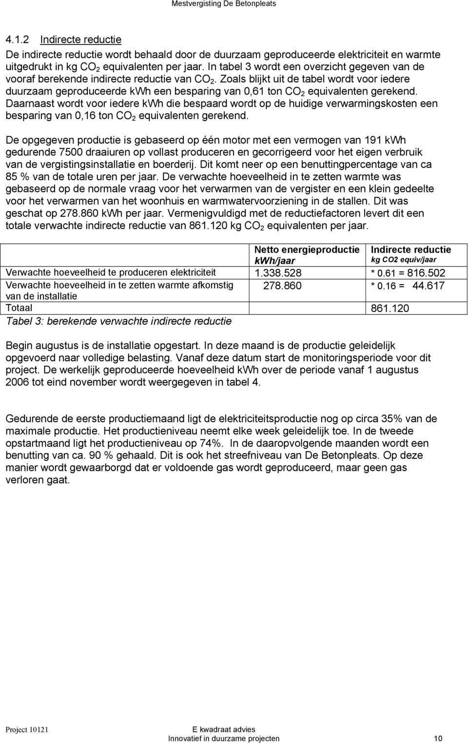 Zoals blijkt uit de tabel wordt voor iedere duurzaam geproduceerde kwh een besparing van 0,61 ton CO 2 equivalenten gerekend.