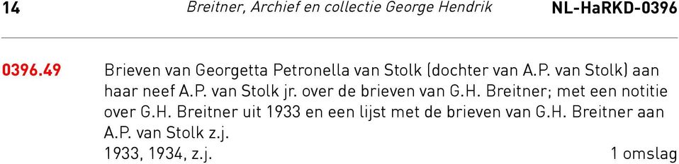 P. van Stolk jr. over de brieven van G.H.