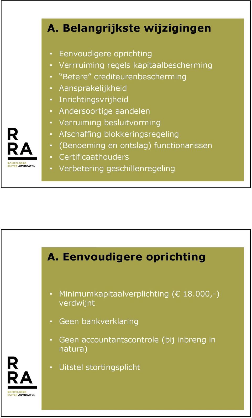 (Benoeming en ontslag) functionarissen Certificaathouders Verbetering geschillenregeling A.