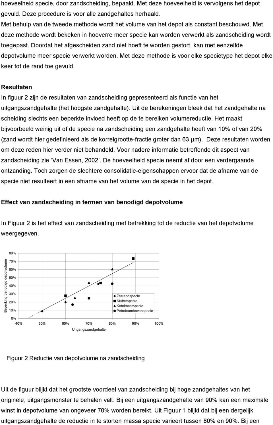 Doordat het afgescheiden zand niet hoeft te worden gestort, kan met eenzelfde depotvolume meer specie verwerkt worden.