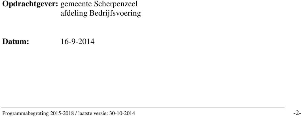 Bedrijfsvoering Datum: 16-9-2014