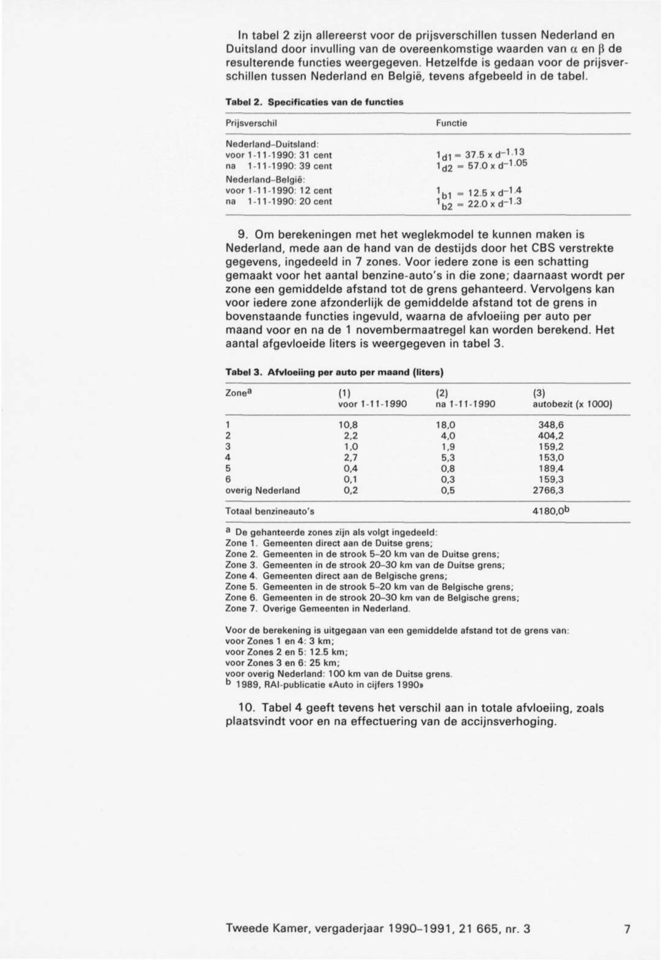 Specificaties van de functies Prijsverschil Nederland-Duitsland: voor 1-11-1990: 31 cent na 1 11-1990: 39 cent Nederland-België: voor 1-11-1990: 12 cent na 1-11-1990: 20 cent Functie 1 d1 = 37.