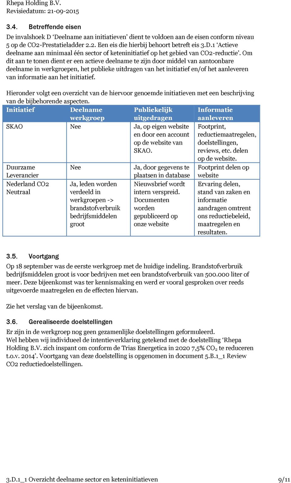 initiatief. Hieronder volgt een overzicht van de hiervoor genoemde initiatieven met een beschrijving van de bijbehorende aspecten.