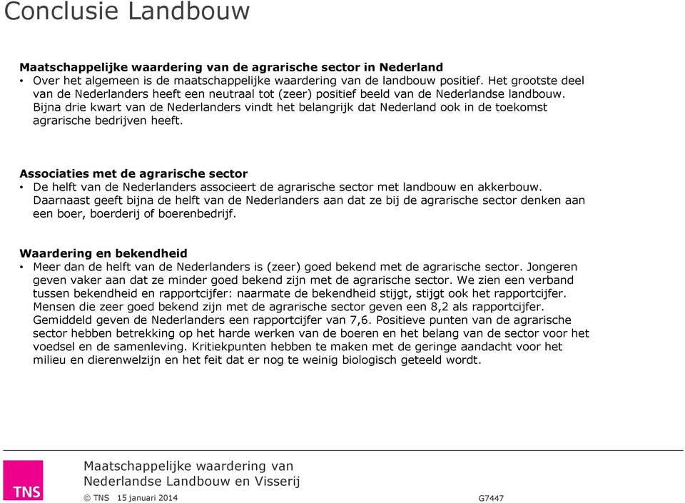 Bijna drie kwart van de Nederlanders vindt het belangrijk dat Nederland ook in de toekomst agrarische bedrijven heeft.