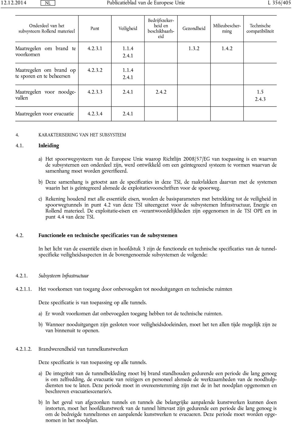 1. Inleiding a) Het spoorwegsysteem van de Europese Unie waarop Richtlijn 2008/57/EG van toepassing is en waarvan de subsystemen een onderdeel zijn, werd ontwikkeld om een geïntegreerd systeem te