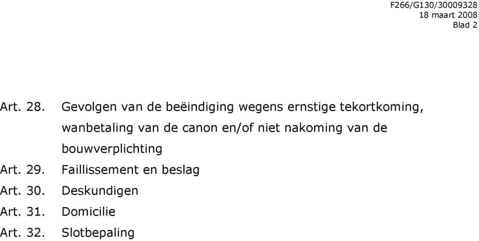 wanbetaling van de canon en/of niet nakoming van de