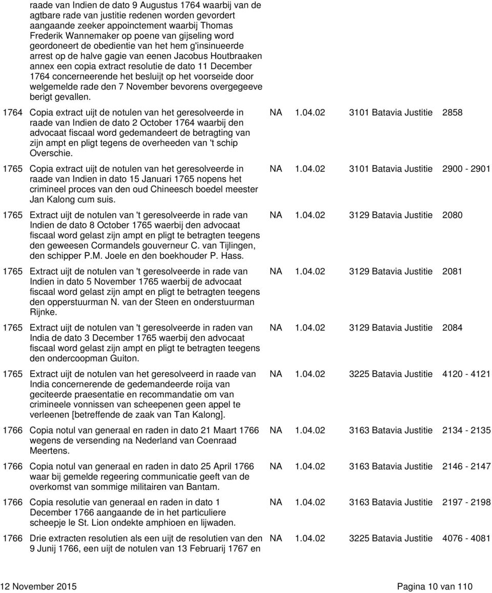 op het voorseide door welgemelde rade den 7 November bevorens overgegeeve berigt gevallen.