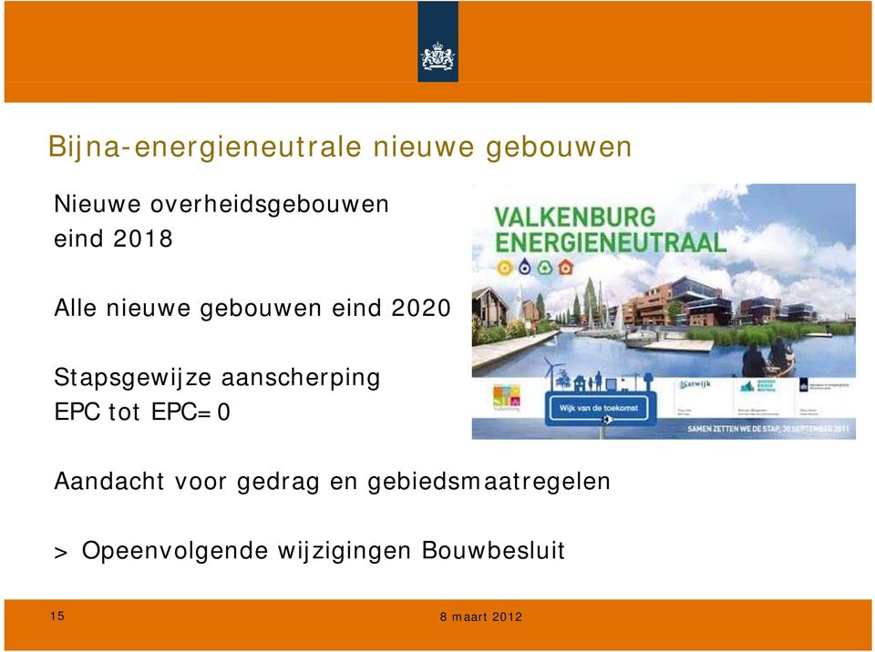 Stapsgewijze aanscherping EPC tot EPC=0 Aandacht voor gedrag