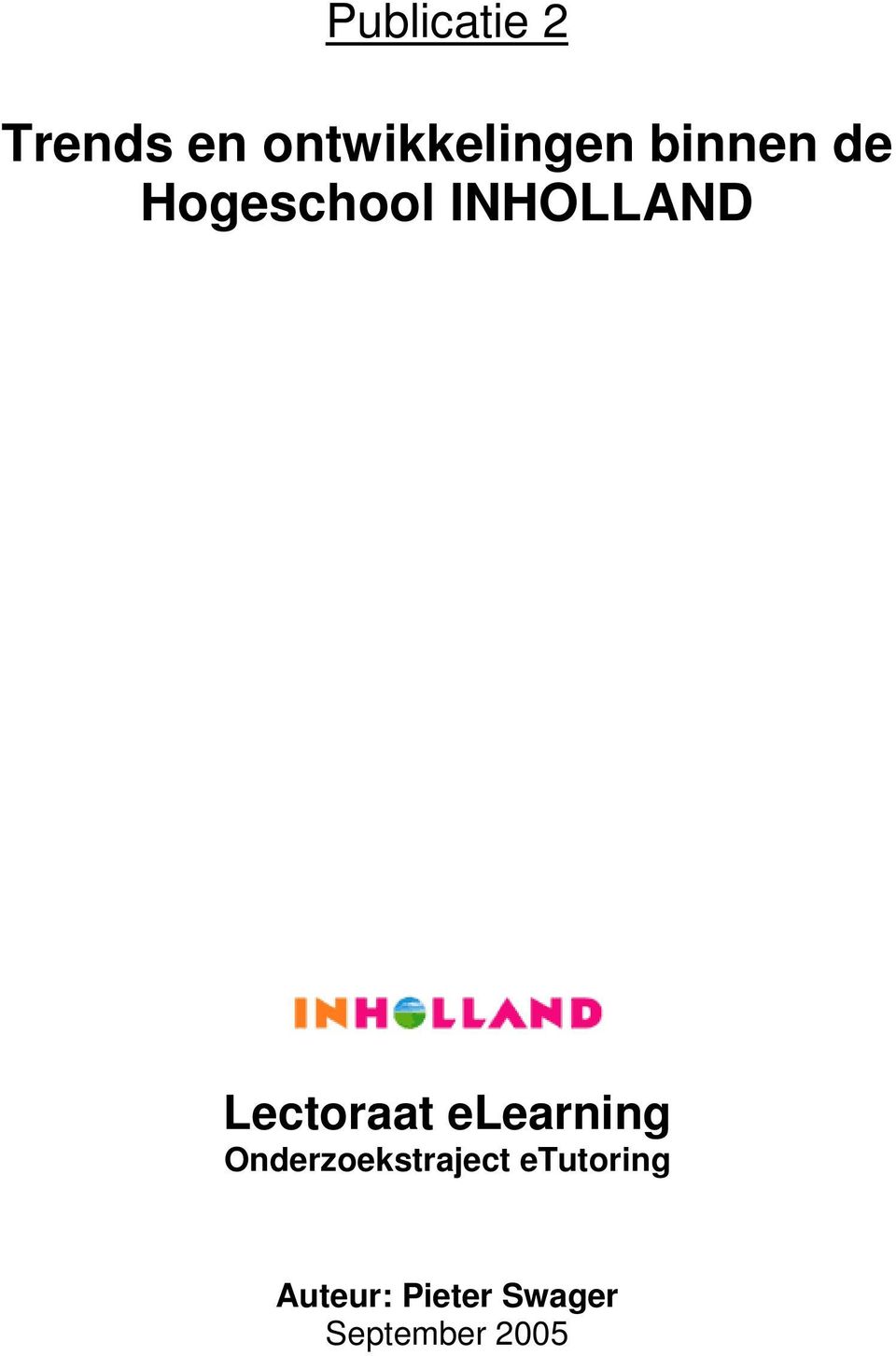 Lectoraat elearning Onderzoekstraject