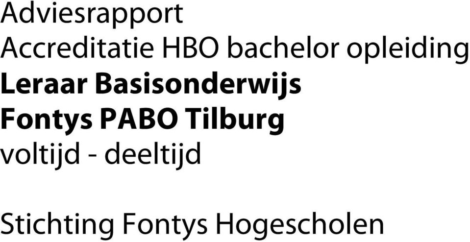 Basisonderwijs Fontys PABO Tilburg