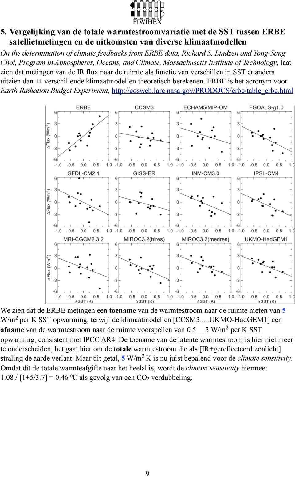 Lindzen and Yong-Sang Choi, Program in Atmospheres, Oceans, and Climate, Massachusetts Institute of Technology, laat zien dat metingen van de IR flux naar de ruimte als functie van verschillen in SST