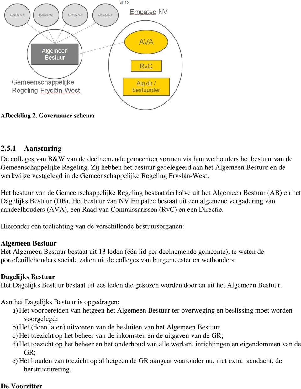 Het bestuur van de Gemeenschappelijke Regeling bestaat derhalve uit het Algemeen Bestuur (AB) en het Dagelijks Bestuur (DB).