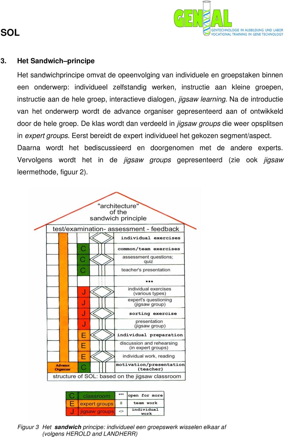 De klas wordt dan verdeeld in jigsaw groups die weer opsplitsen in expert groups. Eerst bereidt de expert individueel het gekozen segment/aspect.